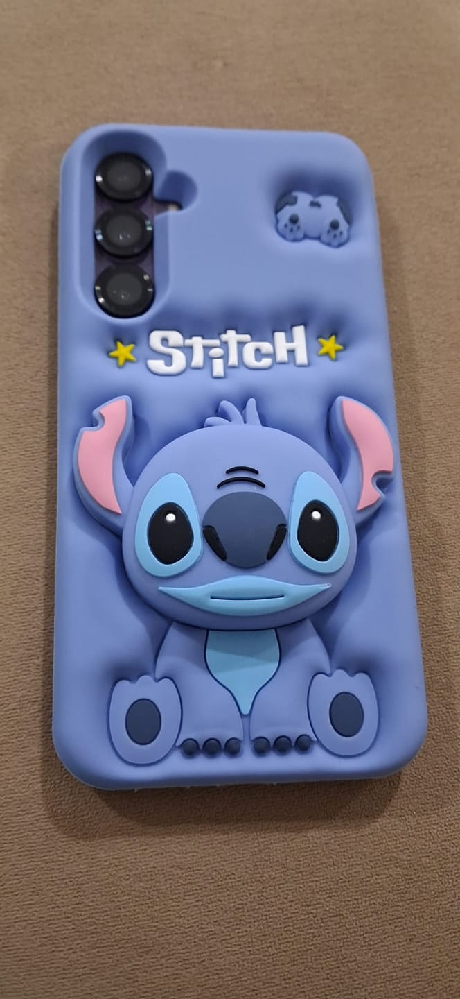 Customer photo review of 3D Stitch iPhone Samsung Attached Phone Holder Stand Rubber Silicone Case