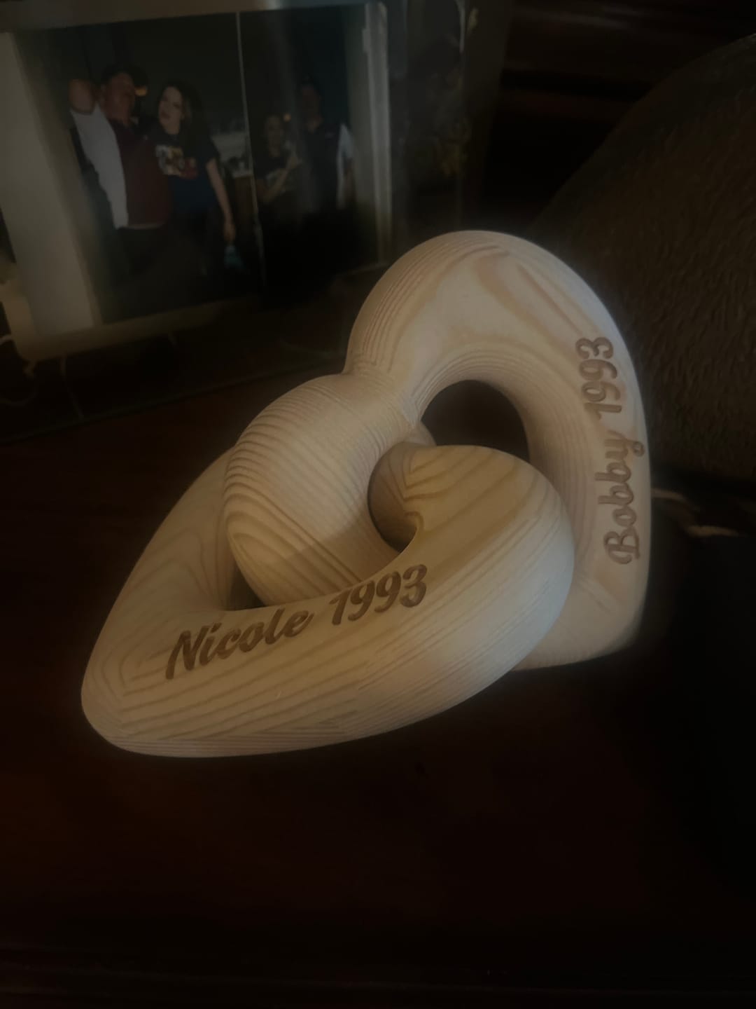 Customer photo review of Romantic Couple - Personalized Infinity Heart Sculpture