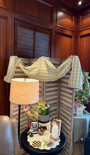Customer photo review of Gingham Ruffle Table Runner