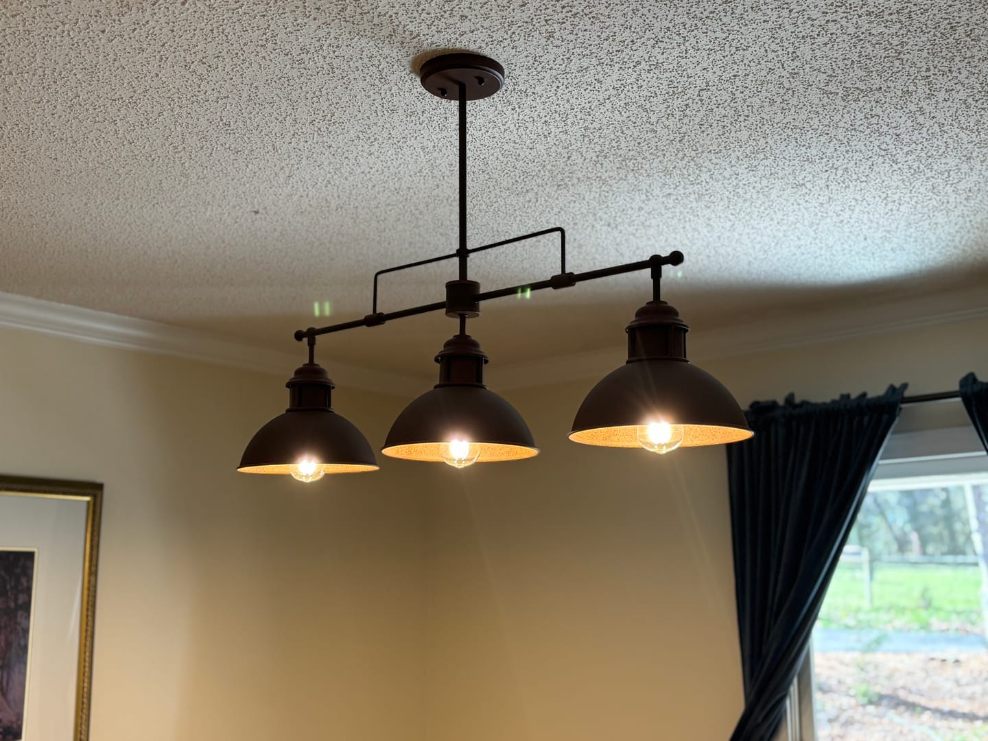 Customer photo review of Modern Farmhouse 3-light Island Pot Lid Dome Pendant