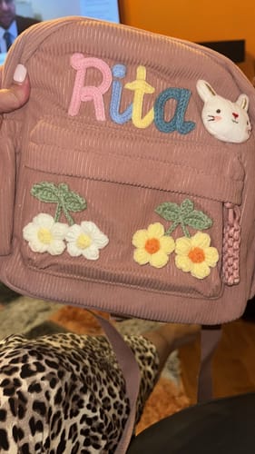Customer photo review of K&C - Personalized Knitted Backpack