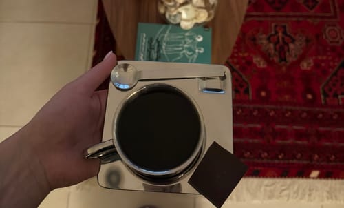 Customer photo review of Venice Mirror Cup with a Saucer & Spoon