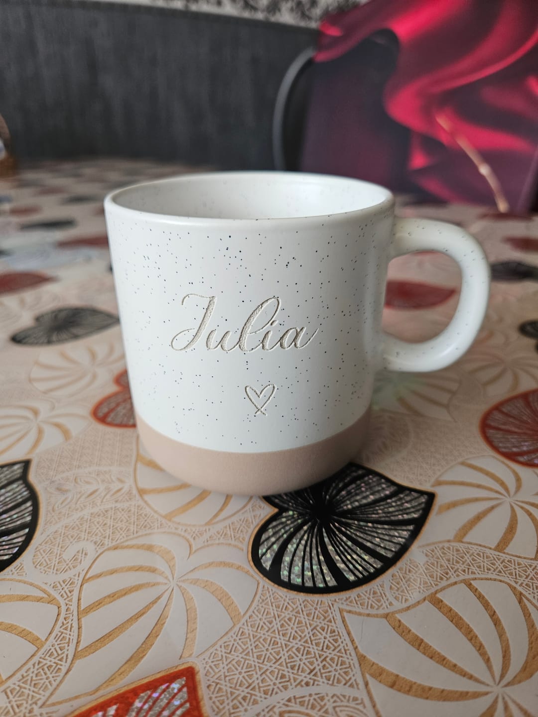 Customer photo review of Meine Tasse - Personalisierte Steingut Tasse mit edler Gravur