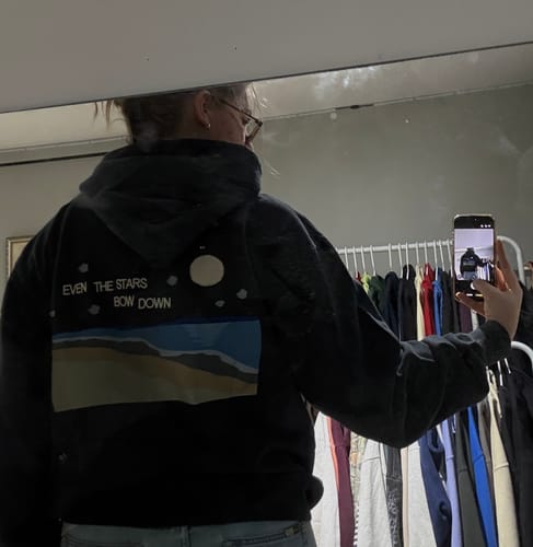 Customer photo review of Even The Stars Bow Hoodie