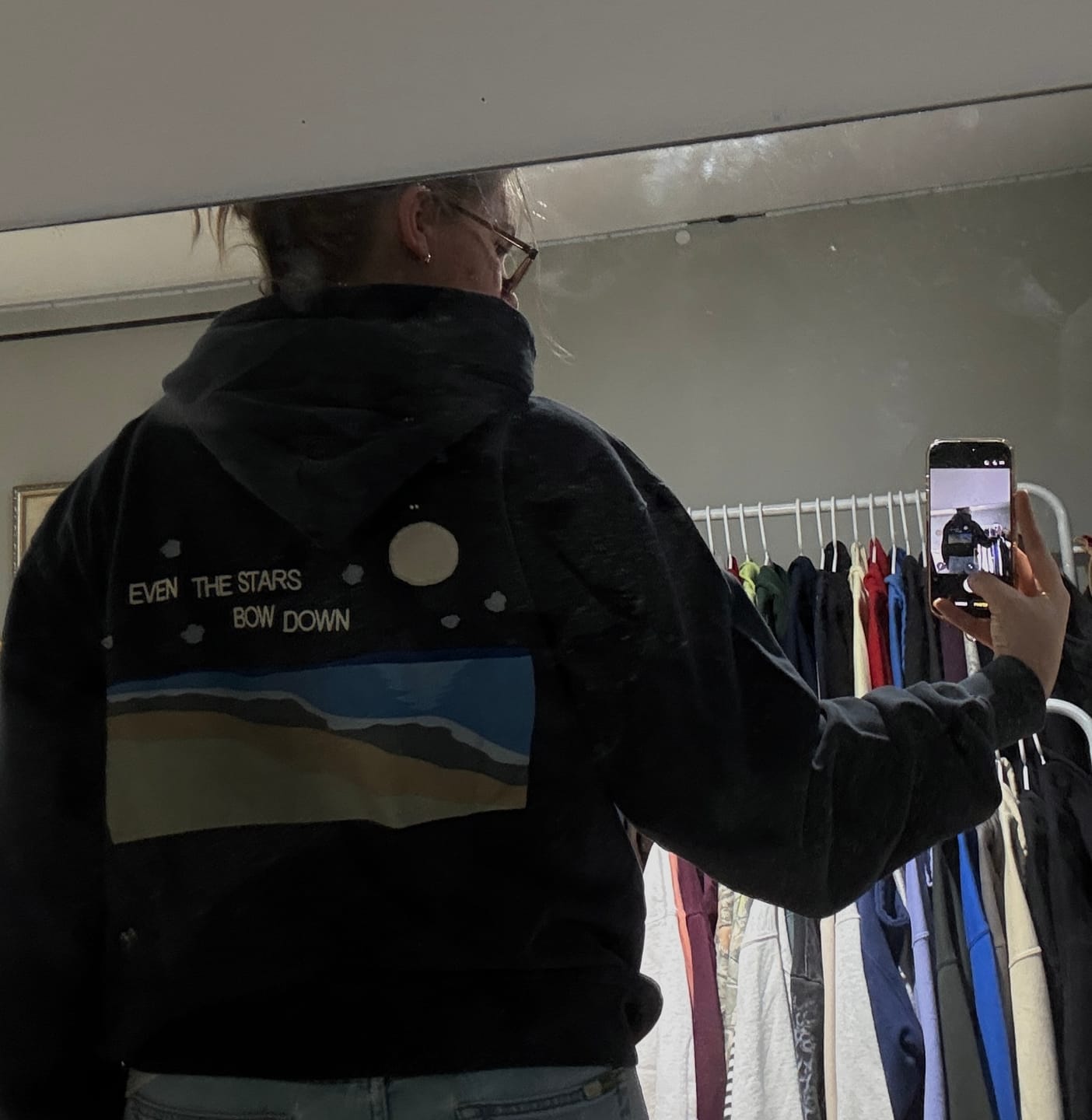 Customer photo review of Even The Stars Bow Hoodie