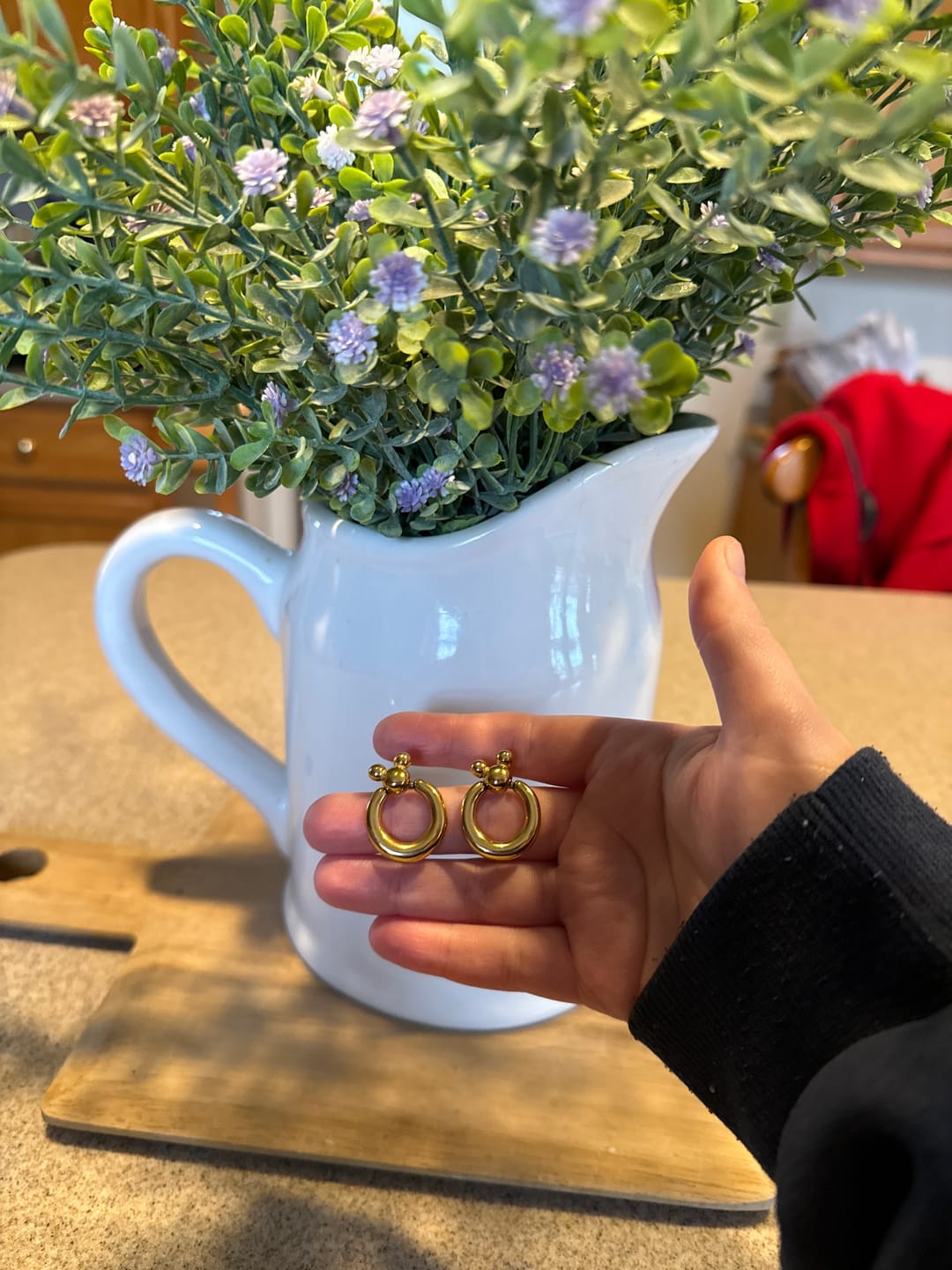 Customer photo review of Leader of the Club Earrings