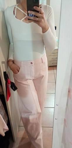 Customer photo review of Jeans Baloon brillantinato - rosa