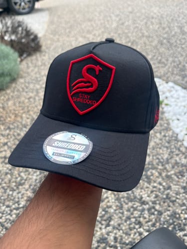 Customer photo review of Premium Crest A-Frame Cap - Black / Red
