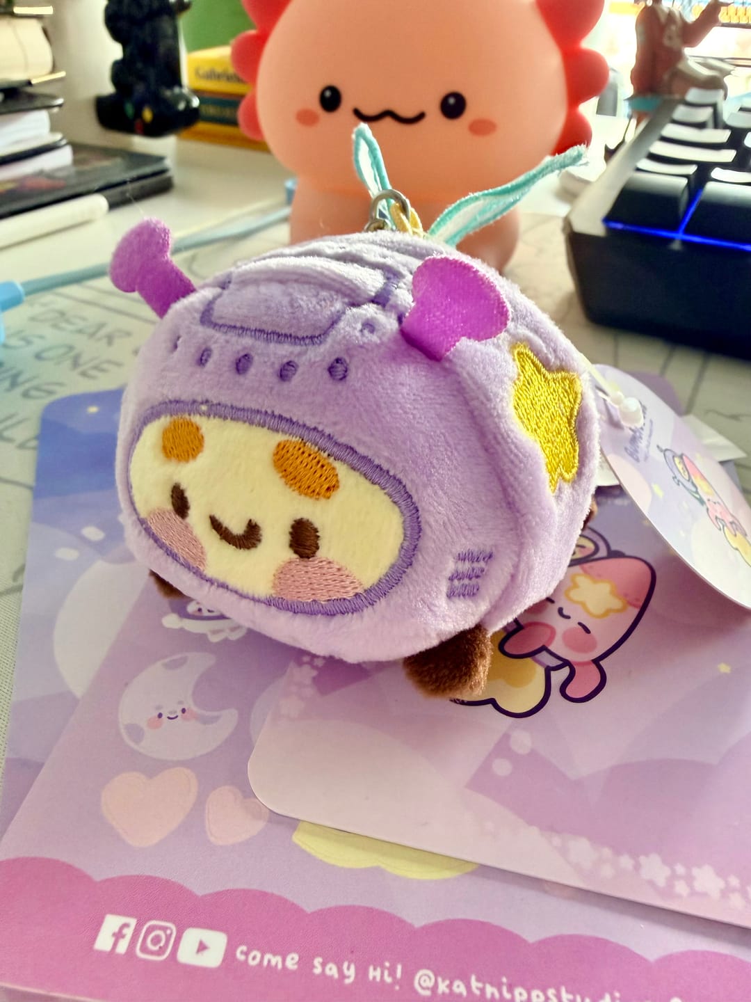 Customer photo review of Bumblebutt Space Bee Plush Keychain | Cute Kawaii Bee Bag Charm
