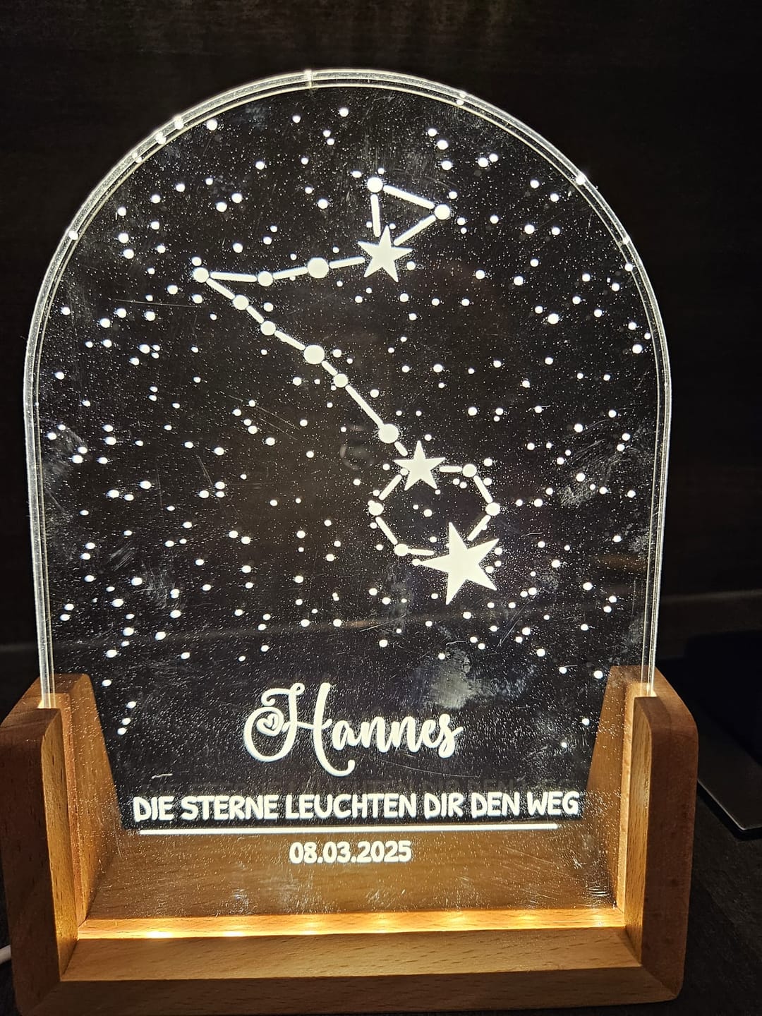 Customer photo review of Sternzeichen - Personalisierter LED Aufsteller für Kinder