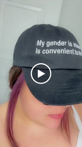 Customer video review of These Titties Are Non-binary Too micro-rib tank top