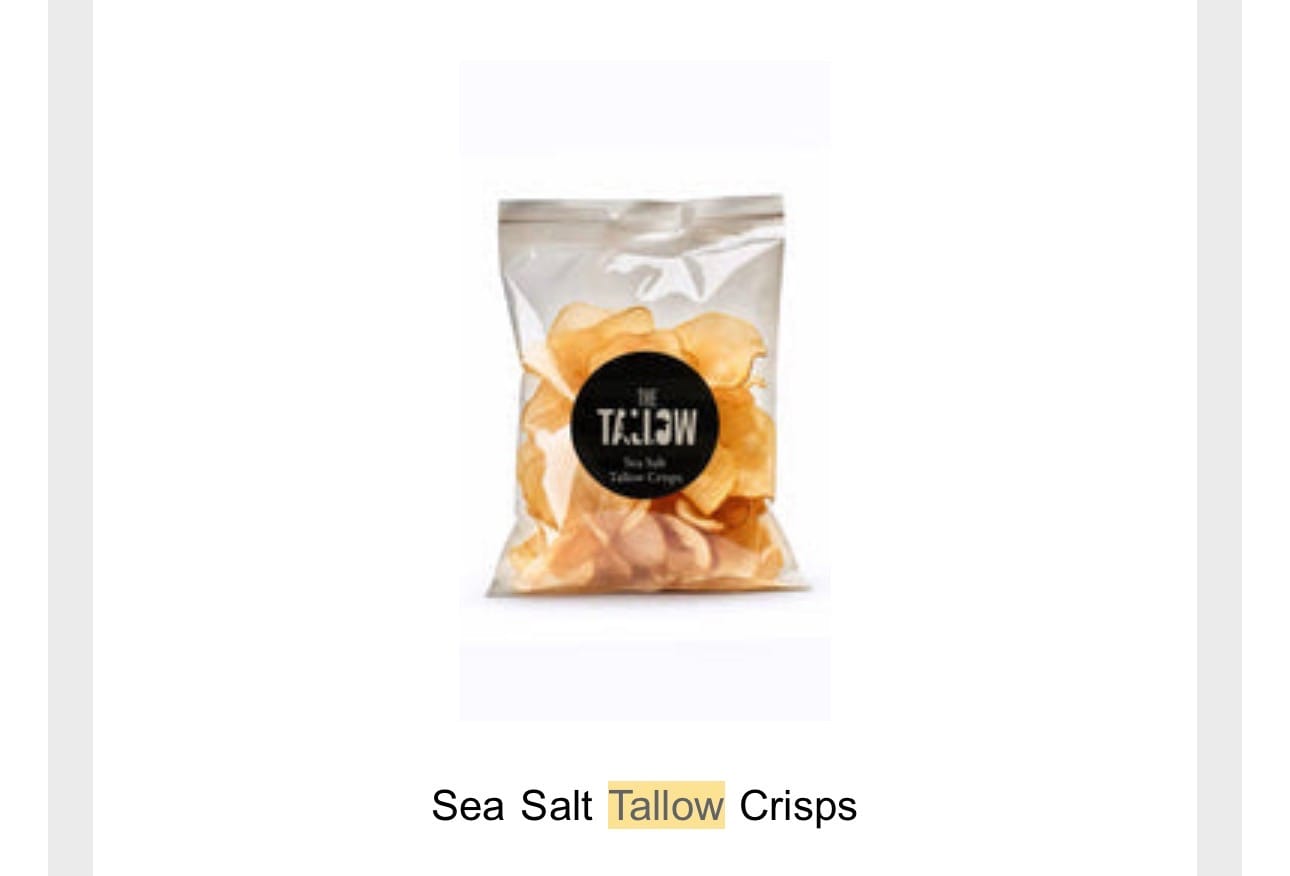 Customer photo review of Sea Salt Tallow Crisps