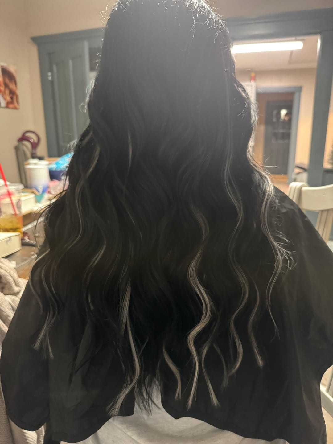 Customer photo review of Weft Hair Extensions Remy Human Hair Weft Solid Jet Black #1