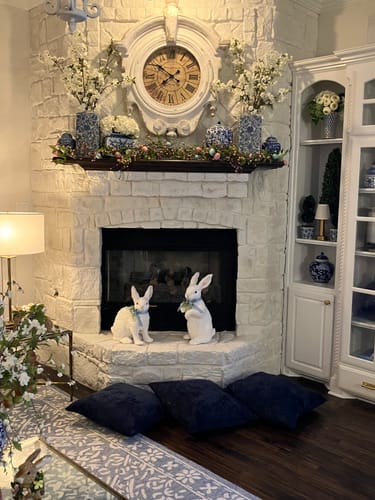 Customer photo review of White Sisal Bunny with Blue Bow