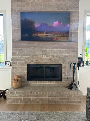 Customer photo review of Mesh Masonry & Prefab Fireplace Doors