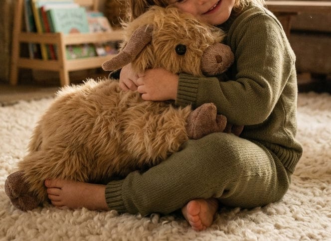 Customer photo review of Highland Cow Weighted Plush Cattle Stuffed Animals, Microwavable, Pain Stress Relief, Anxiety, Women Kid Bedtime Best Gift