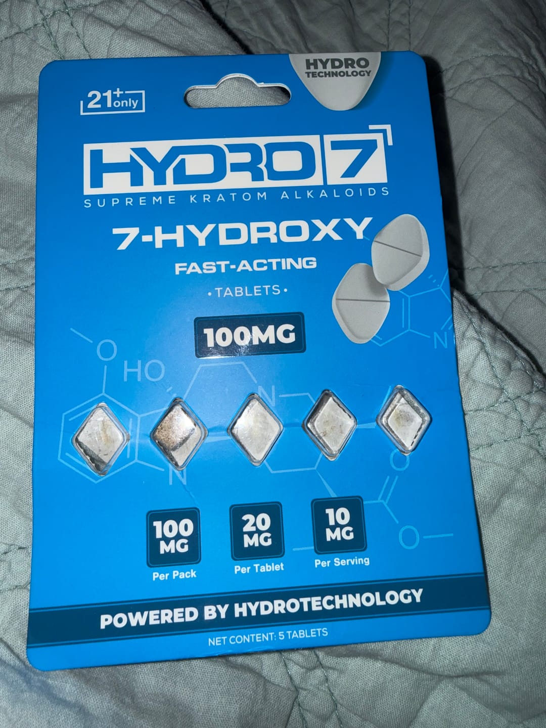 Customer photo review of 7-Hydroxy Tablets - 20MG (5 Count) 100MG