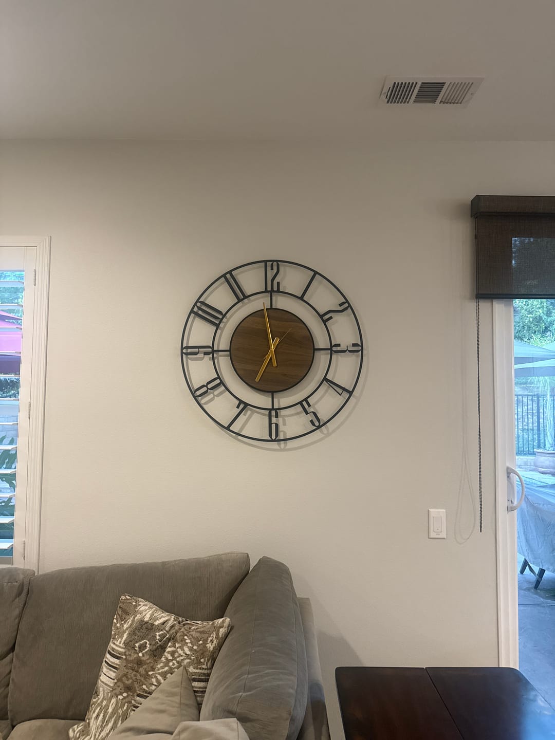Customer photo review of Wood and Metal Wall Clock