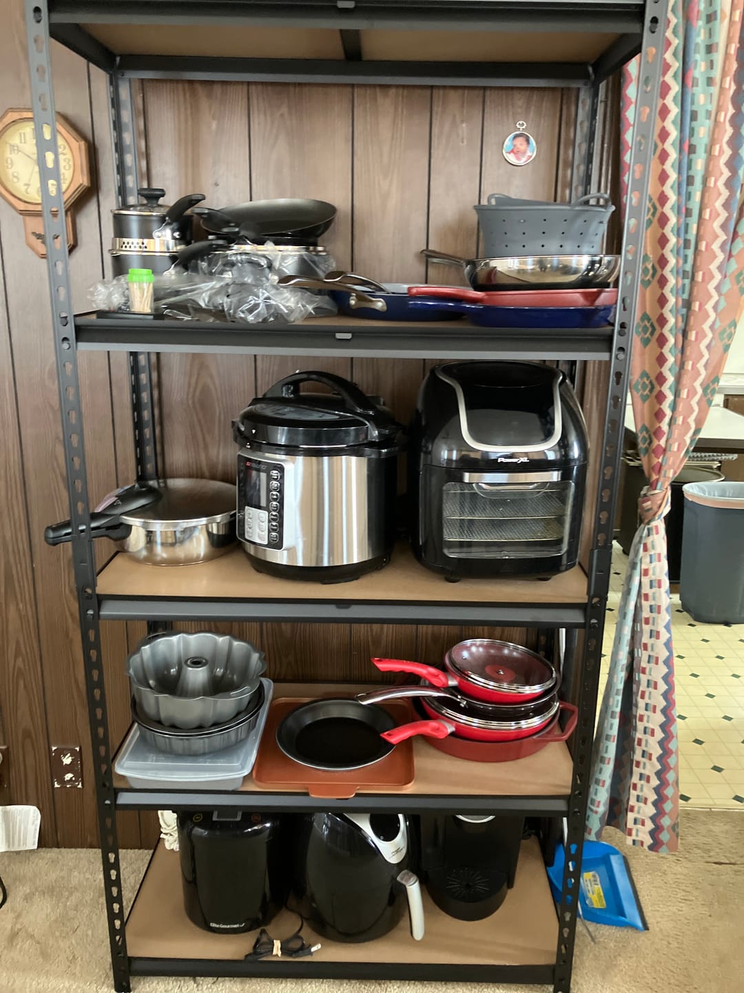 Customer photo review of Reibii 5-Tier Storage Shelving Units, 2020 lbs Adjustable Steel Garage Shelving Racks for Bedroom Kitchen Closet