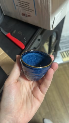 Customer photo review of כוס אספרסו קטנה - כחול ספיר