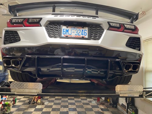 Customer photo review of Corvette C8 Stingray DRY CARBON FIBEr Add-On Rear Diffuser Fin