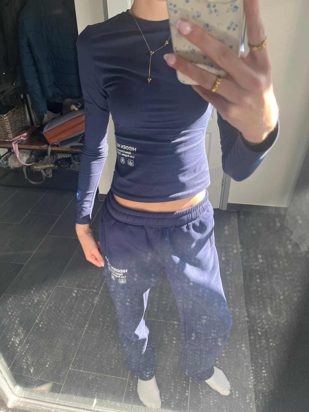 Customer photo review of LABEL STRAIGHT LEG SWEATPANTS NAVY