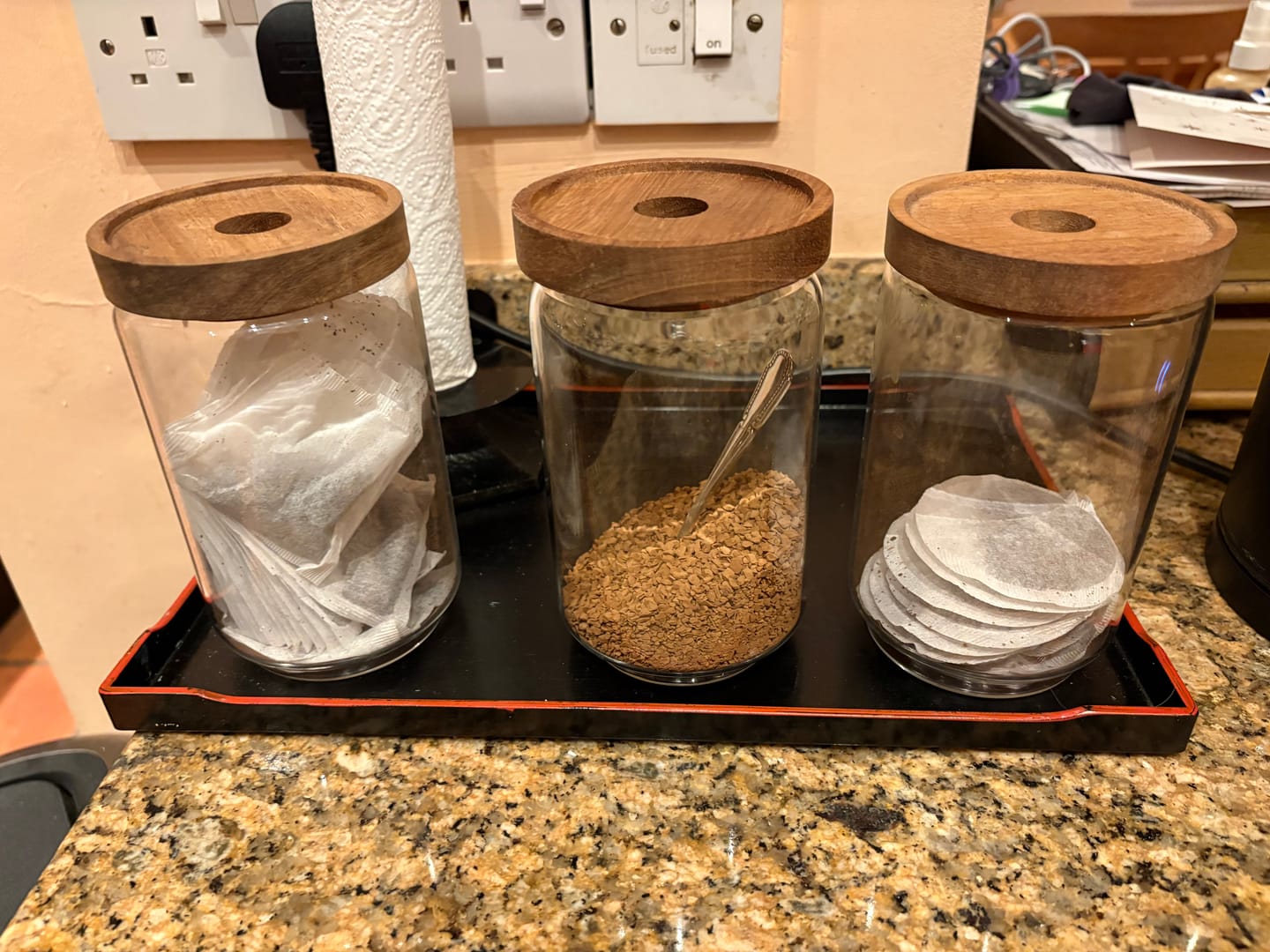 Customer photo review of Glass Acacia Pantry Jars