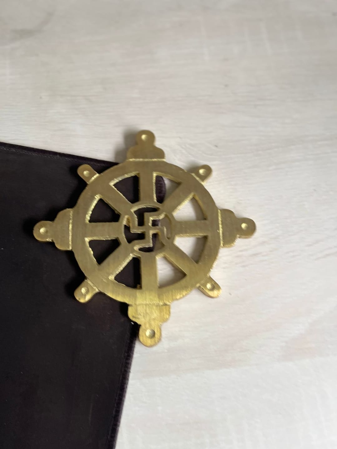 Customer photo review of Brass Chakra Satiya Helix – Vastu Remedy for West Direction Correction | Energy Balance Support | 4.5 Inch