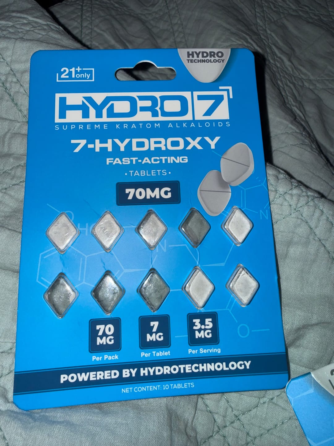 Customer photo review of 7-Hydroxy Tablets - 7MG (10 Count) 70MG