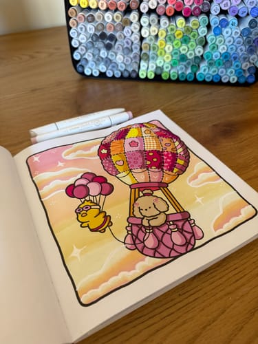 Customer photo review of Ohuhu Honolulu 320 Colors Dual Tips Alcohol Art Markers (New Version)