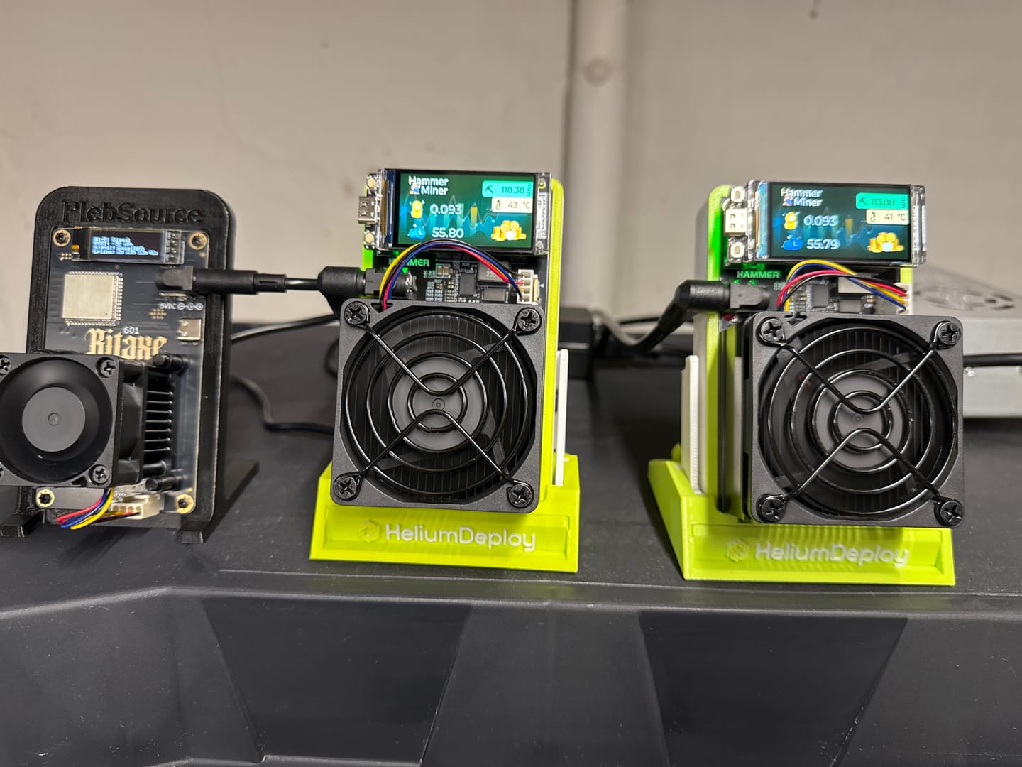 Customer photo review of 2 Hammer Miners SCRYPT (Doge/LTC) + Bitaxe Gamma Free
