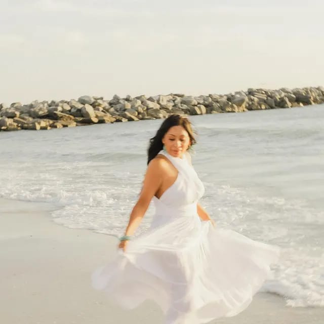 Customer photo review of Amara Bohemian Maxi Dress White