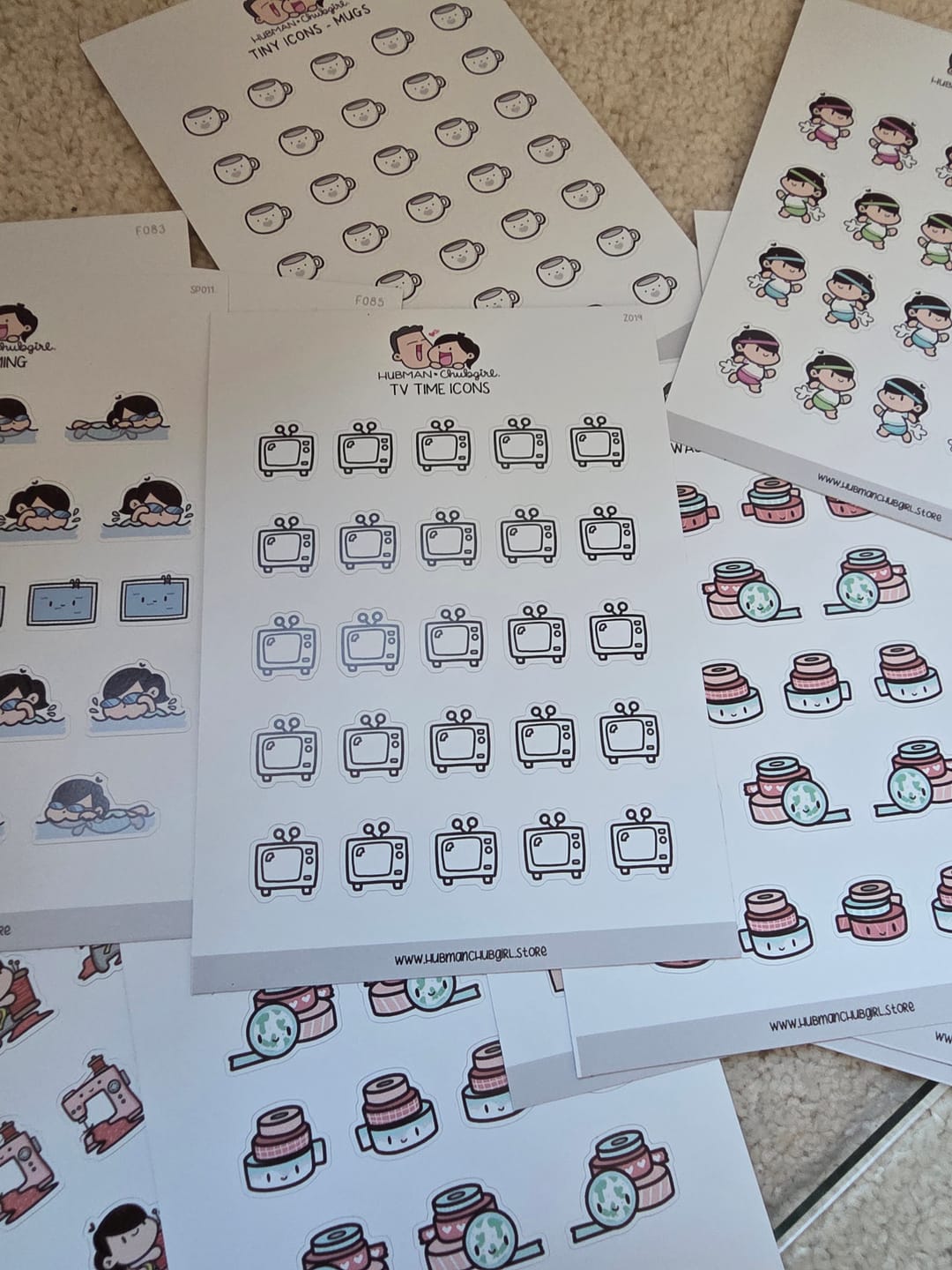 Customer photo review of TV Time Icons Planner Stickers