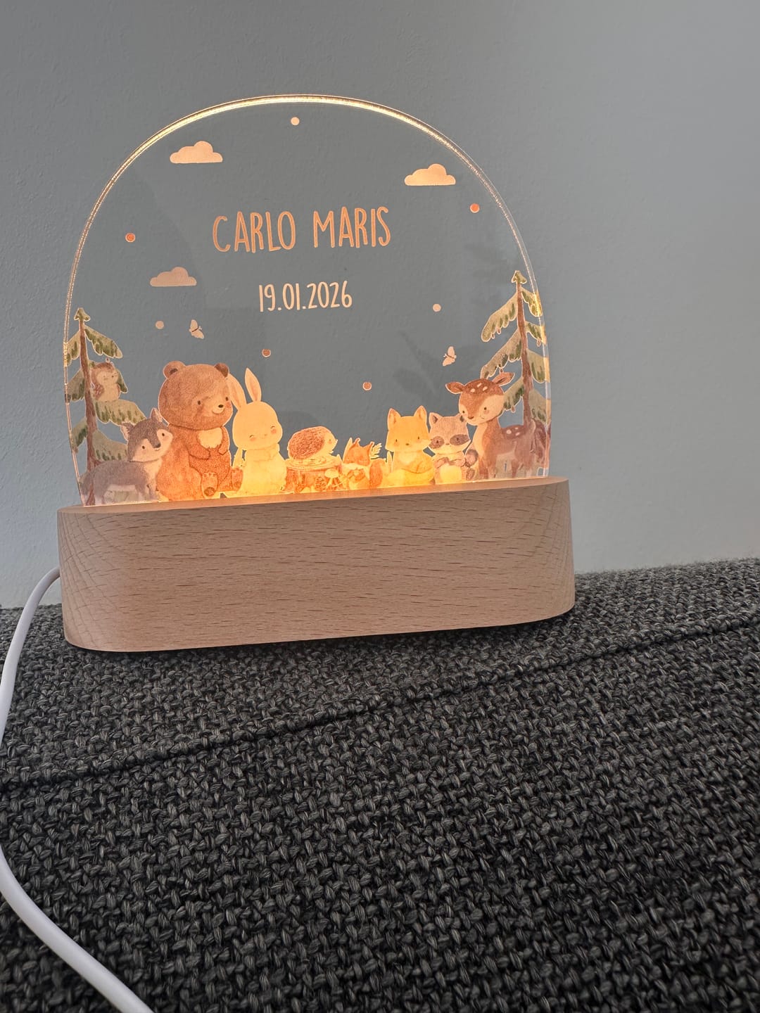 Customer photo review of Nachtlicht Kinder personalisiert - Niedliche Waldtiere
