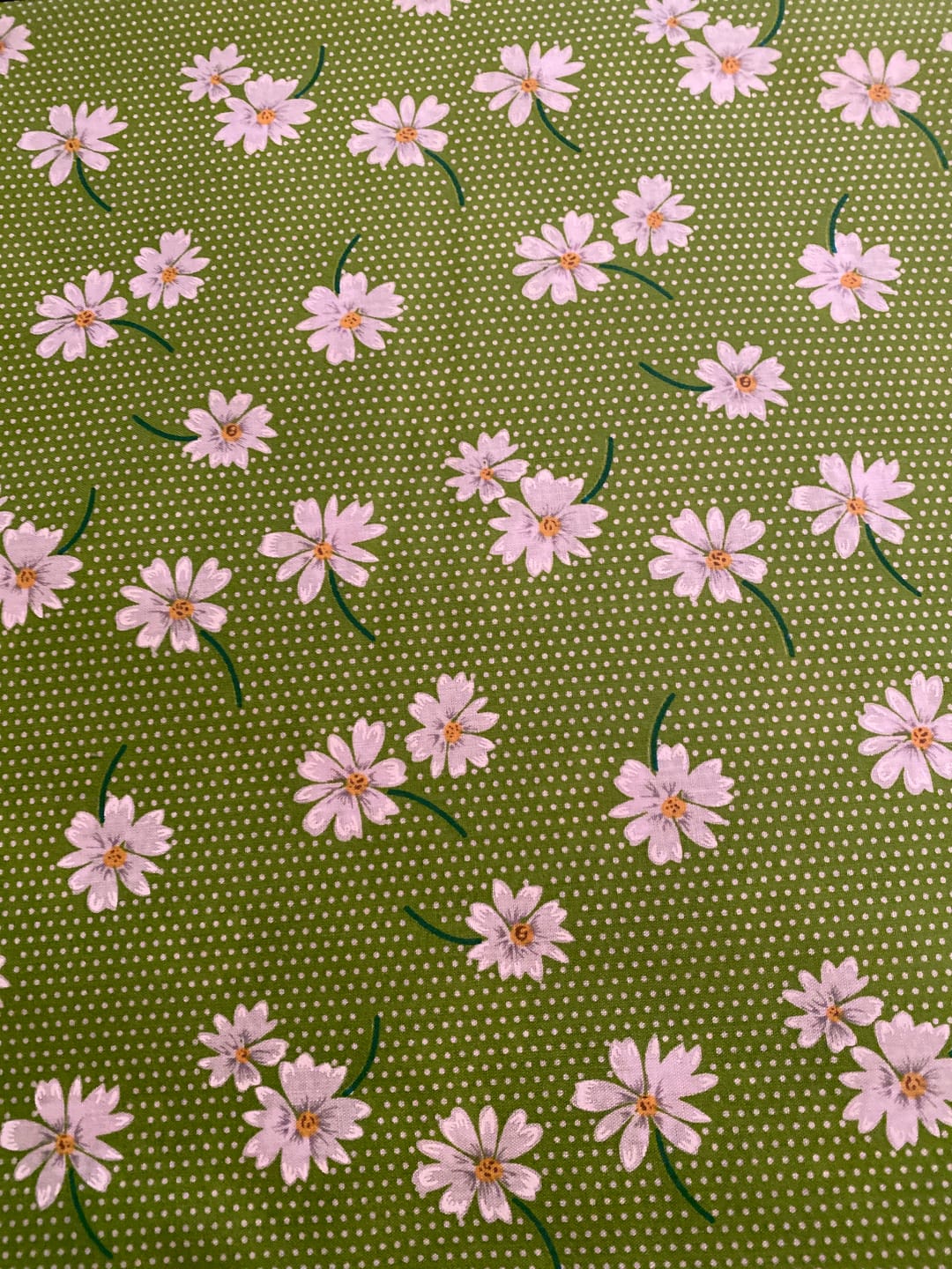 Customer photo review of White Flowers and Polka Dots Polycotton Fabric