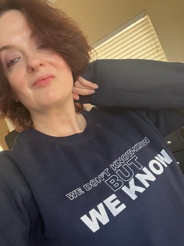 Customer photo review of We Know Crewneck