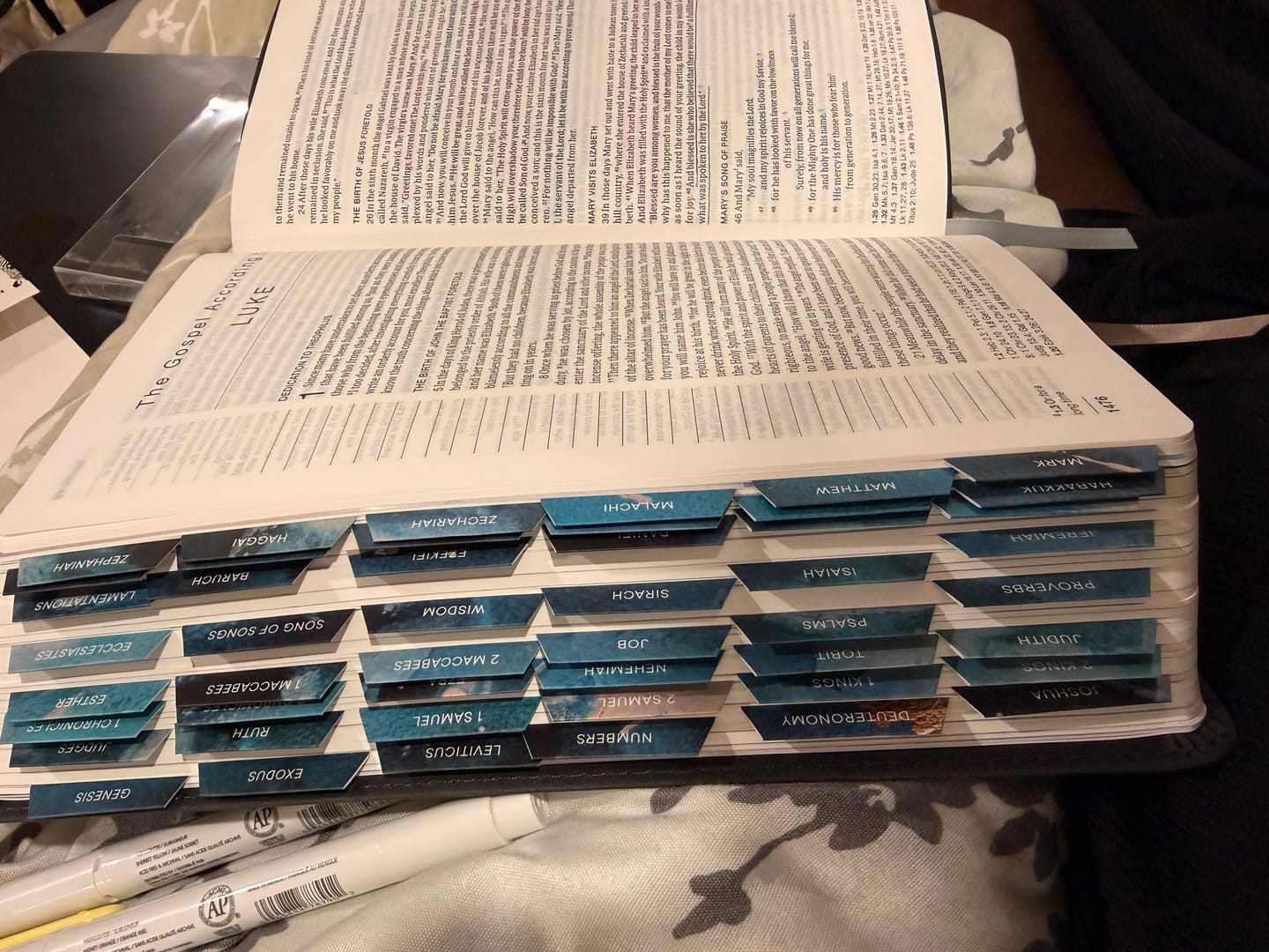 Customer photo review of Blessed Is She Bible Study Tabs for Women | Organize Your Scripture
