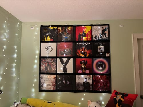 Customer photo review of 12" Vinyl Record Display Frame - LP Wall Storage