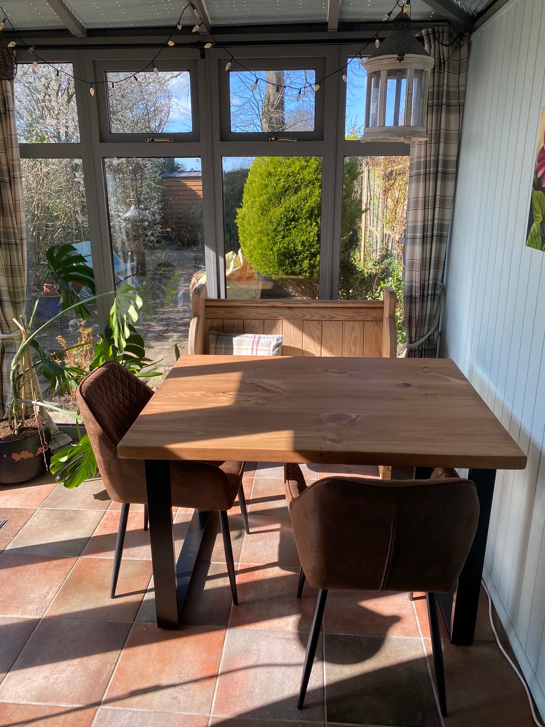 Customer photo review of Industrial Dining Table with Square Frame Leg
