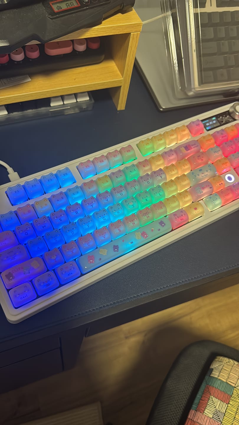 Customer photo review of KiiBOOM Meow Pudding PC Keycap Set