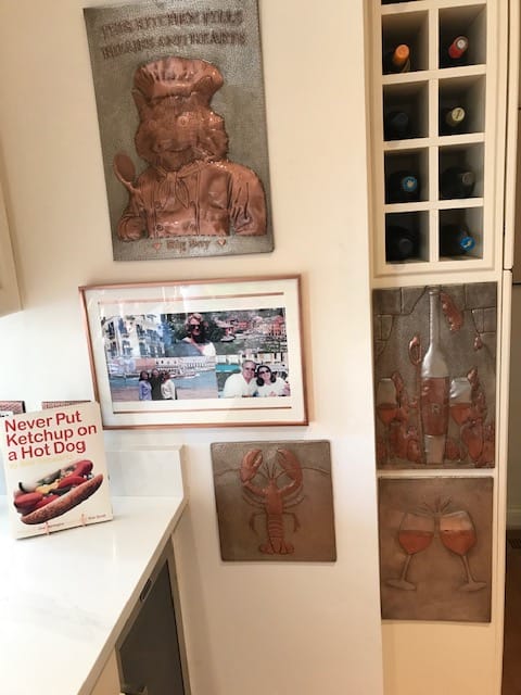 Customer photo review of "A Watched Pot Never Boils" Copper Kitchen Stove Backsplash