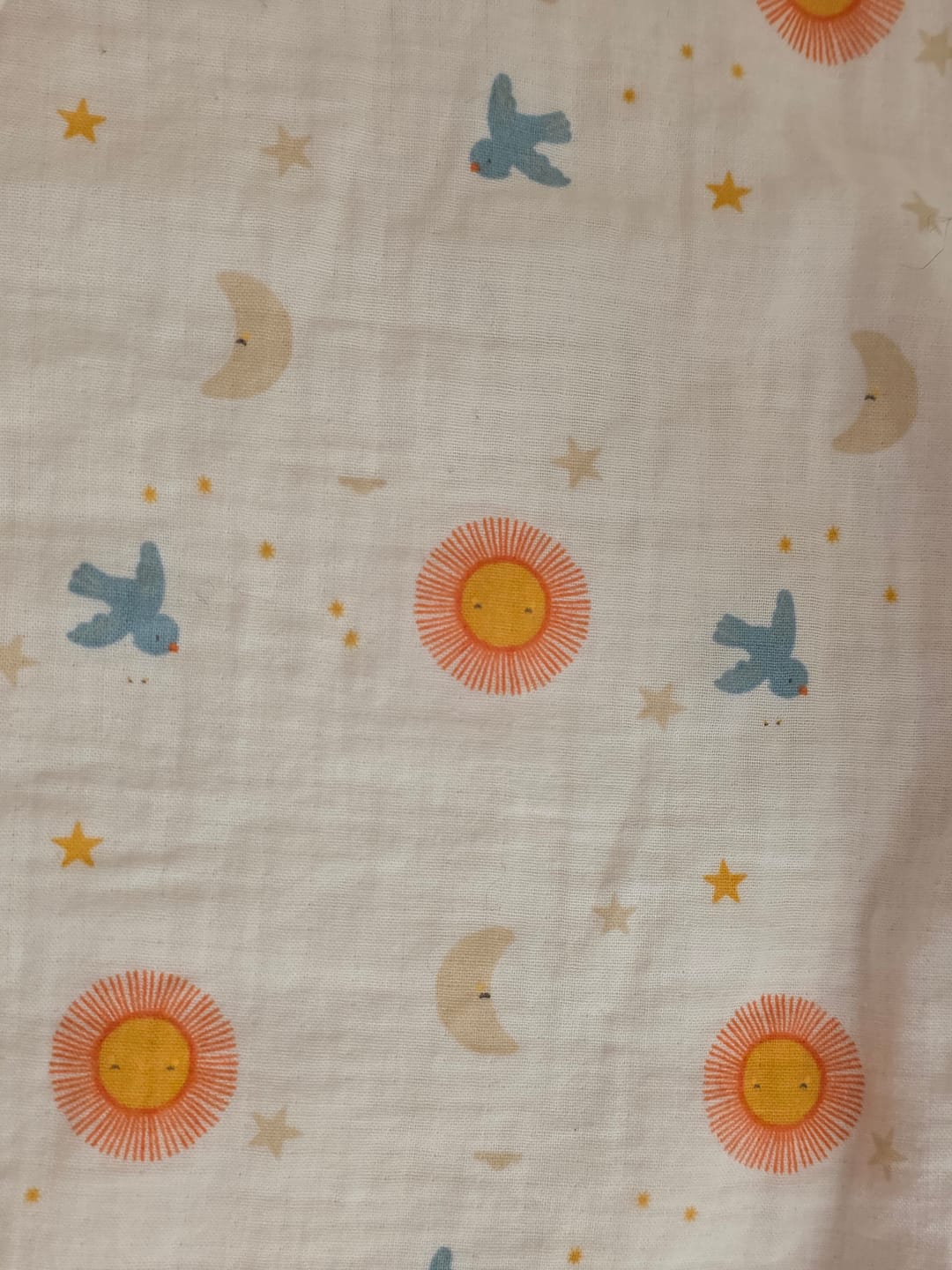 Customer photo review of Moon and Sun Sherpa Hooded Organic Baby Blanket