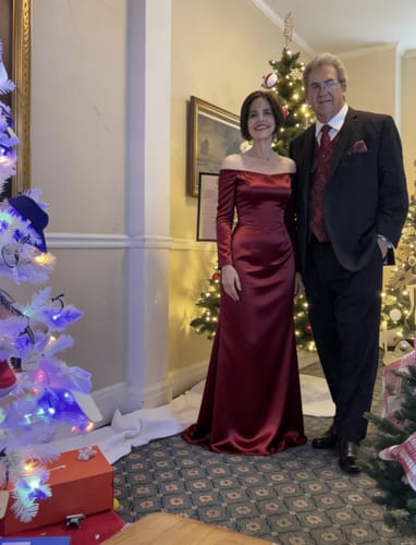 Customer photo review of Long Sleeve Satin Off The Shoulder A Line Prom Dress