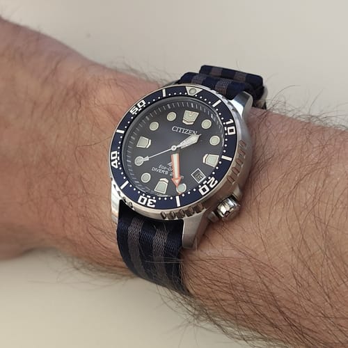 Customer photo review of Blue Bond Nylon Watch Strap