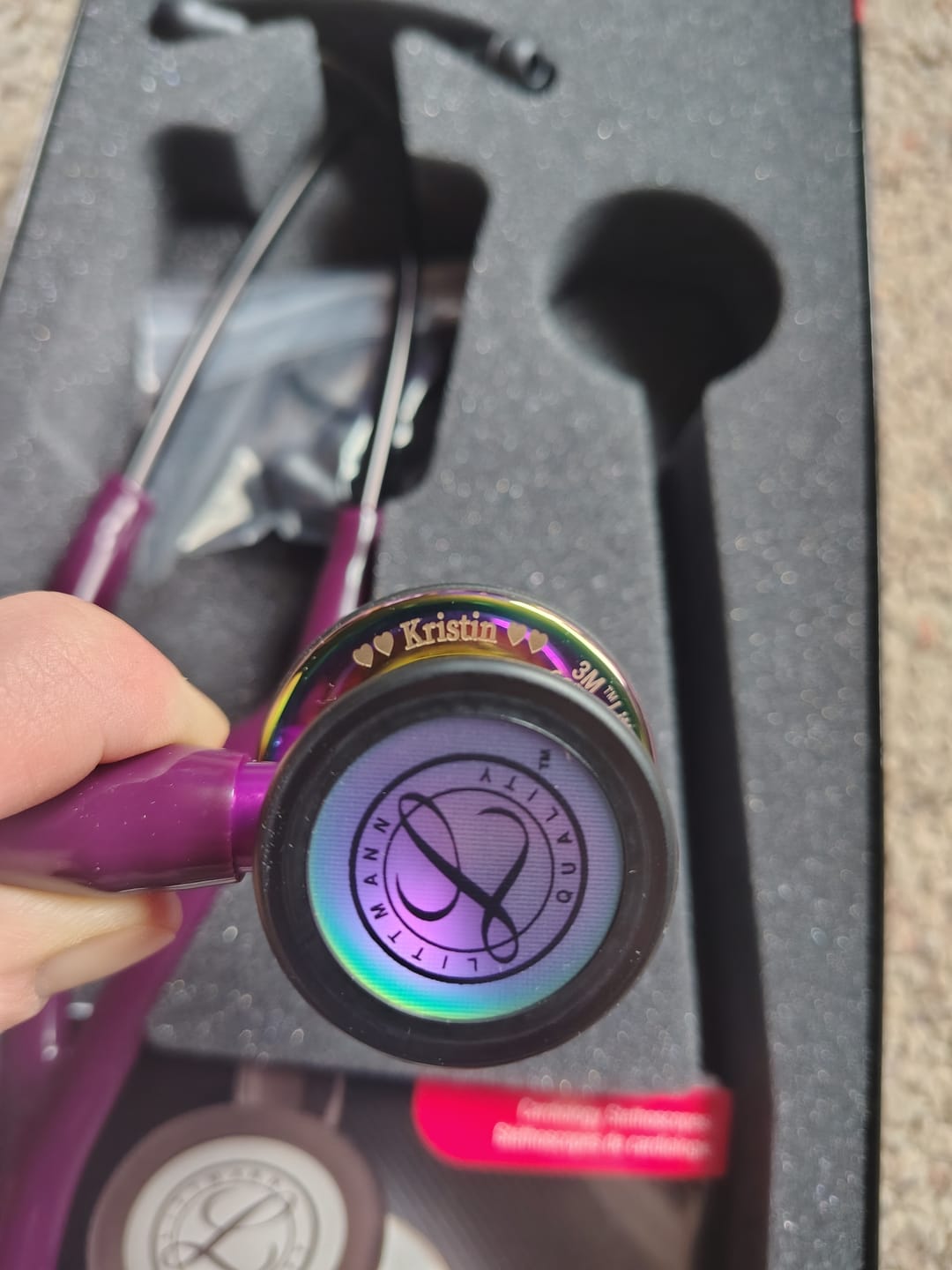 Customer photo review of Littmann Cardiology IV Diagnostic Stethoscope: Polished Rainbow & Plum - Violet Stem 6239