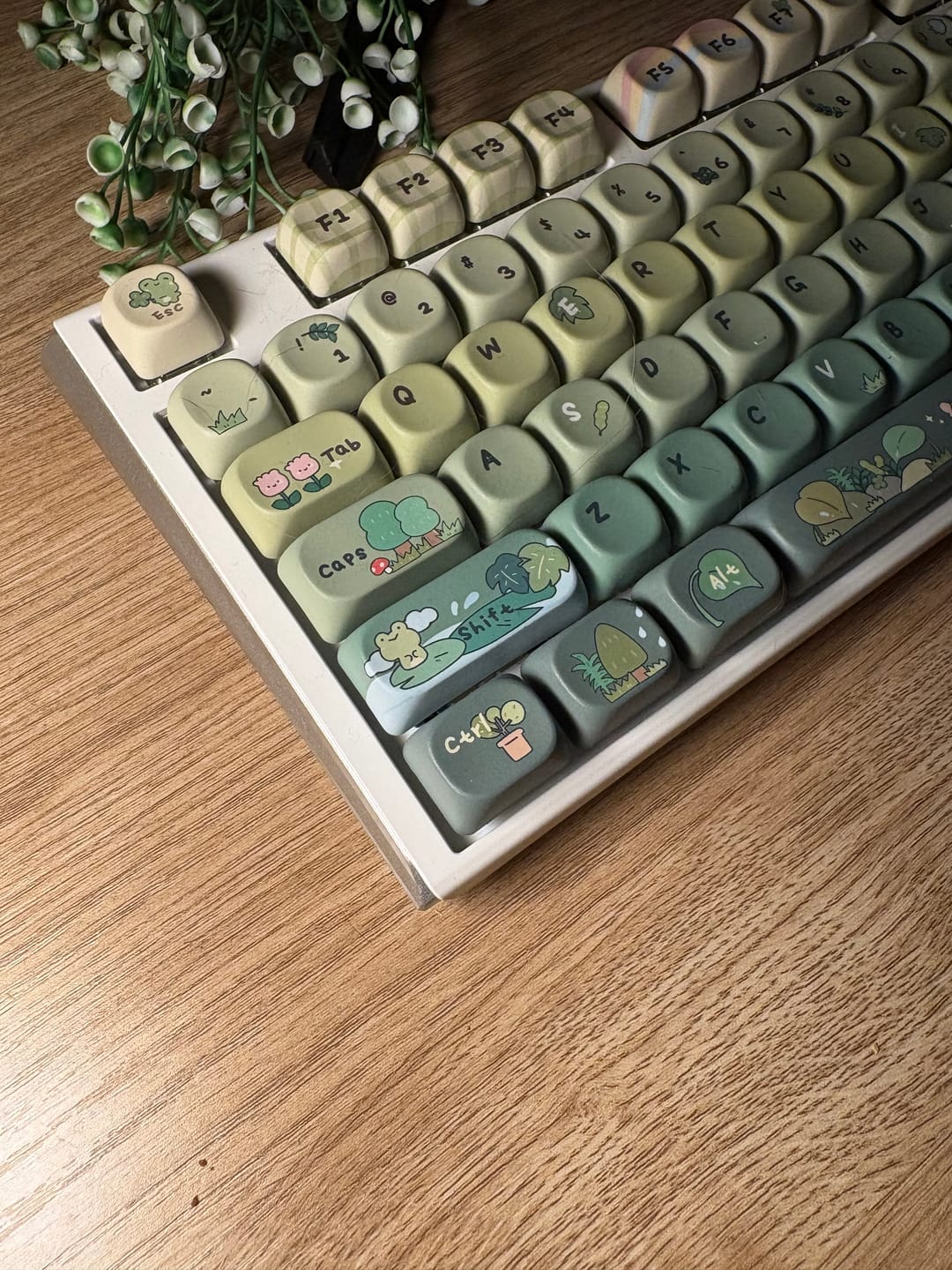 Customer photo review of KiiBOOM X Cosydiaries Rainy Froggy Day Keycap Set