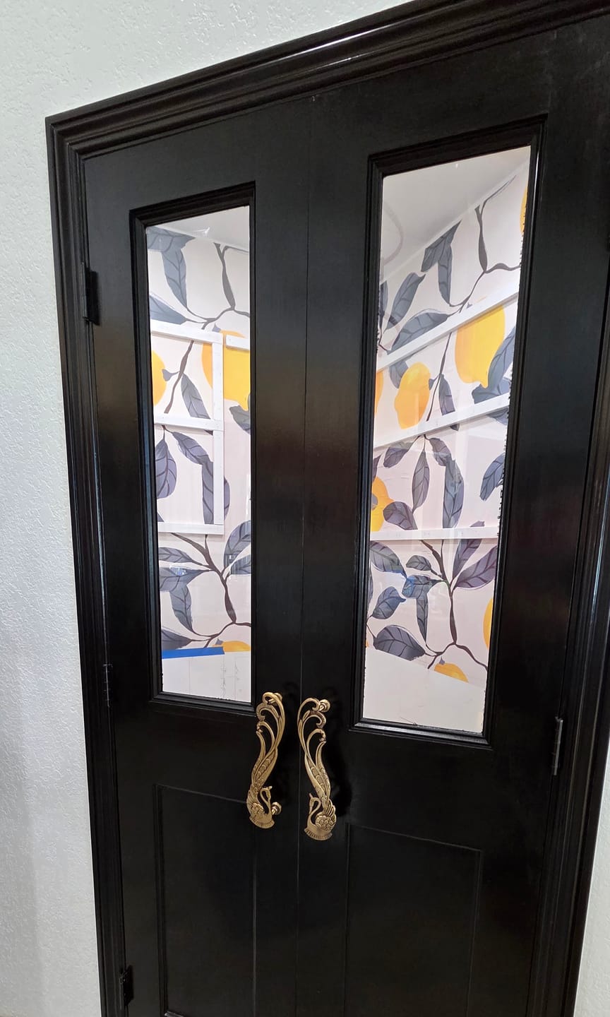 Customer photo review of Brass Peacock Door handle - Antique Brass