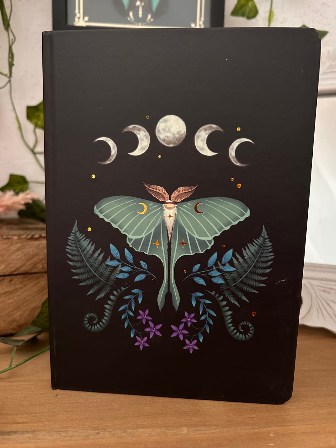 Customer photo review of Luna Motte A5 Notizbuch – Dark Forest Journal mit Goldfolie und Leseband
