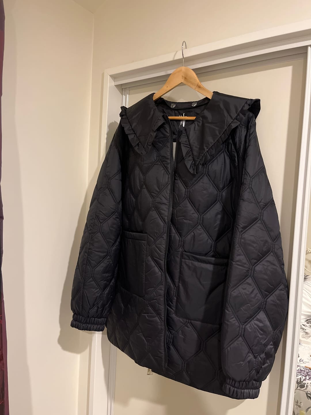 Customer photo review of Tess Quilted Coat - Black