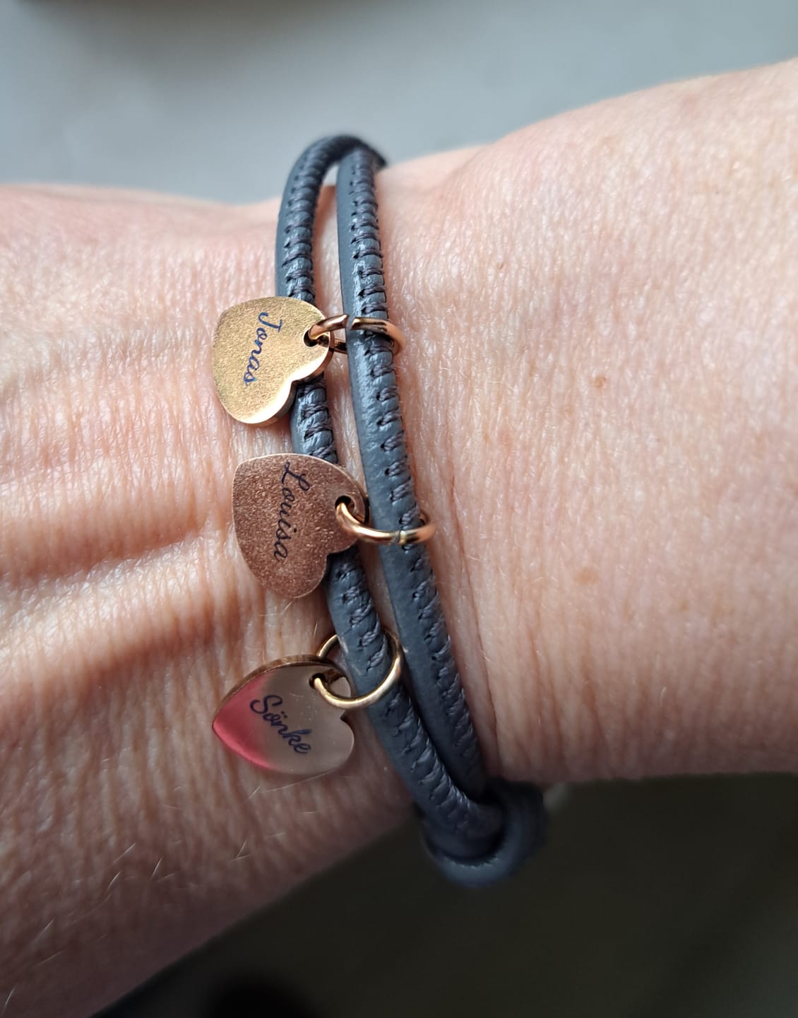Customer photo review of Meine Liebsten - Familien-Lederarmband